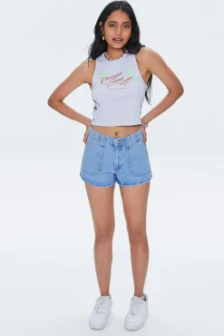 Paradise Found Graphic Cutout Crop Top