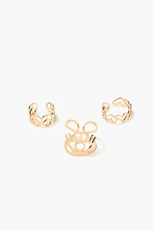 Peace Sign & Heart Toe Ring Set