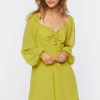 Peasant-Sleeve Mini Dress