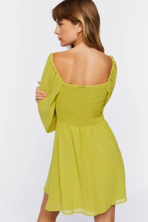 Peasant-Sleeve Mini Dress