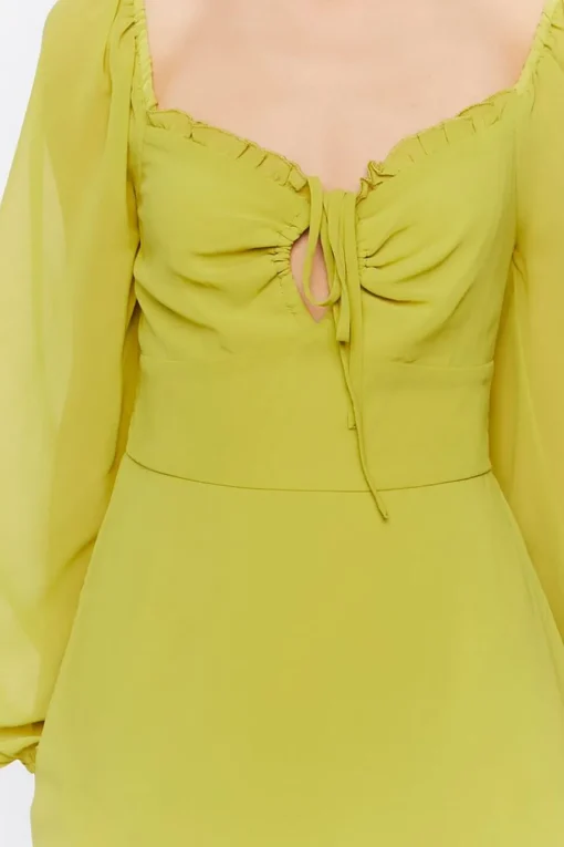Peasant-Sleeve Mini Dress