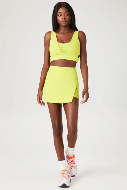 Perforated V-Neck Sports Bra