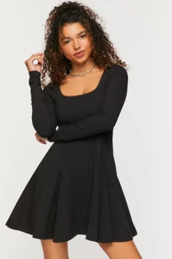 Picot-Trim Skater Mini Dress