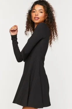 Picot-Trim Skater Mini Dress