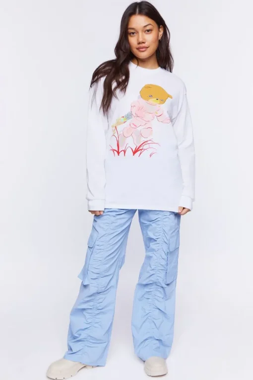 Pink Planet Long-Sleeve Graphic Tee