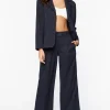 Pinstripe Mid-Rise Trouser Pants