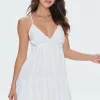Pinstriped Cutout Mini Dress