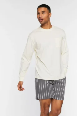 Pinstriped Drawstring Shorts
