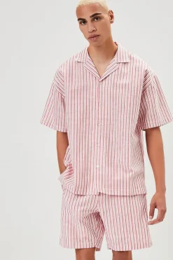Pinstriped Linen-Blend Shorts