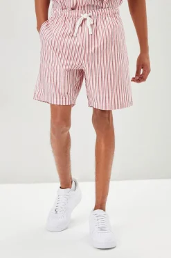 Pinstriped Linen-Blend Shorts