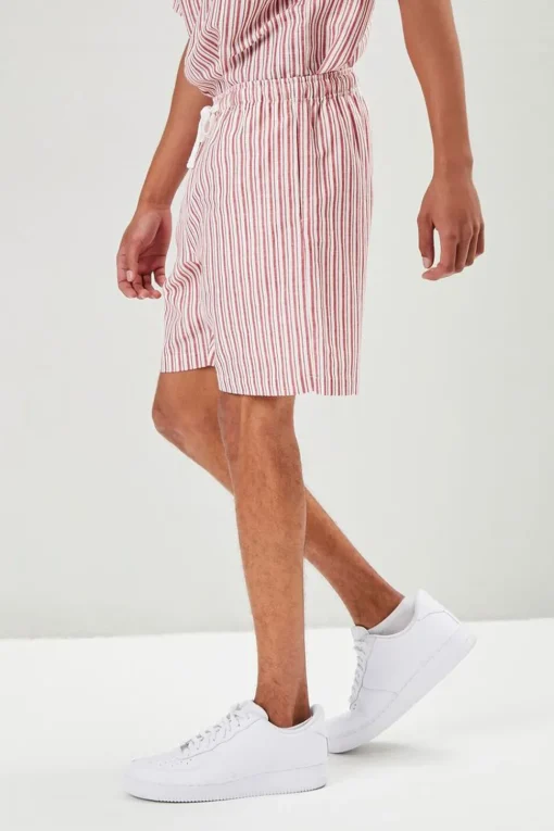 Pinstriped Linen-Blend Shorts