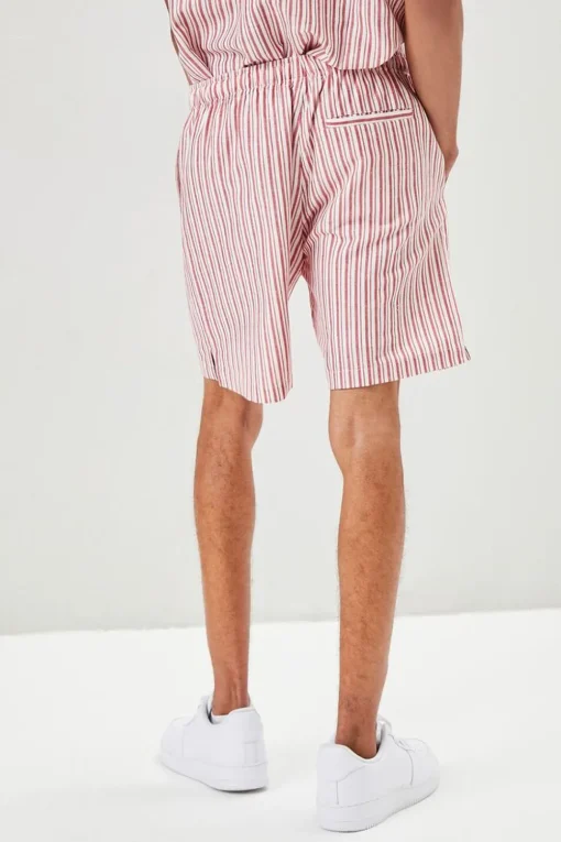 Pinstriped Linen-Blend Shorts