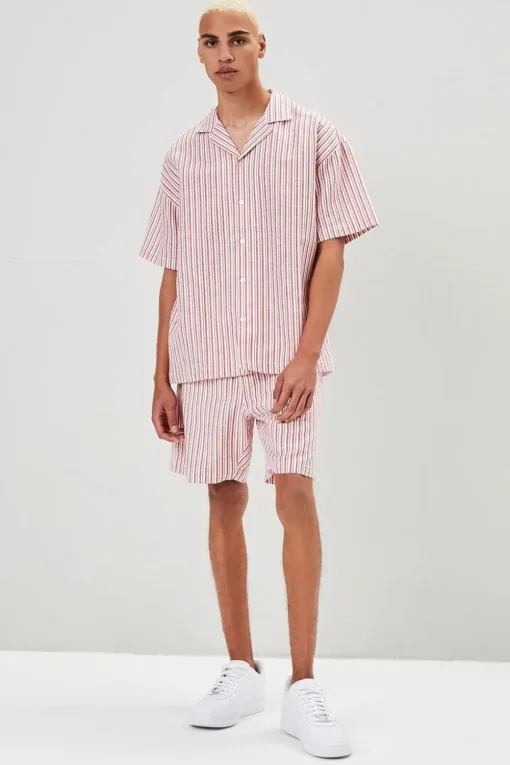 Pinstriped Linen-Blend Shorts