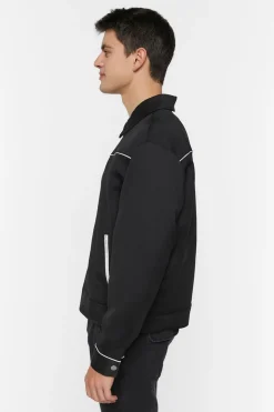 Piped-Trim Bomber Jacket