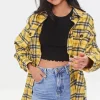 Plaid Button-Front Shacket