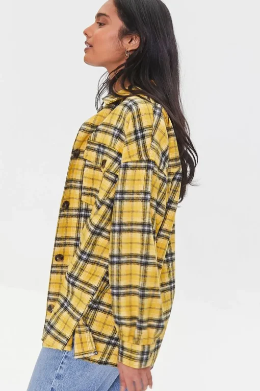 Plaid Button-Front Shacket