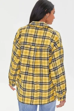Plaid Button-Front Shacket