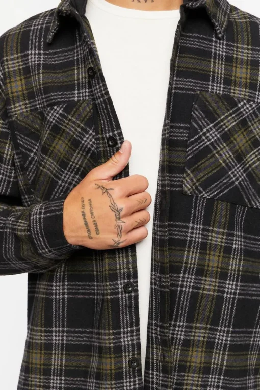 Plaid Combo Flannel Shirt