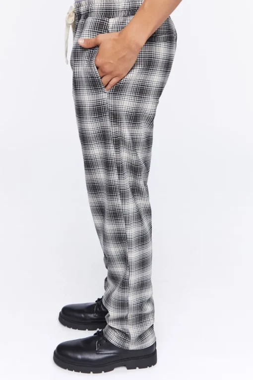 Plaid Drawstring Joggers