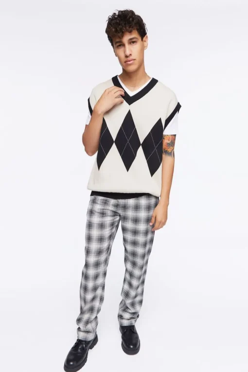 Plaid Drawstring Joggers