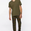 Plaid Drawstring Trousers