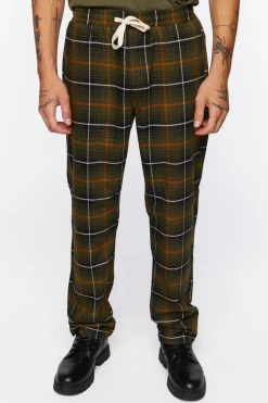 Plaid Drawstring Trousers