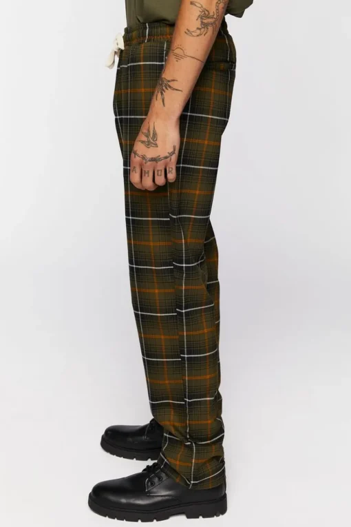 Plaid Drawstring Trousers