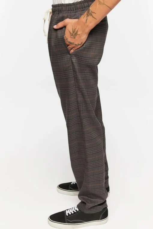 Plaid Drawstring Trousers