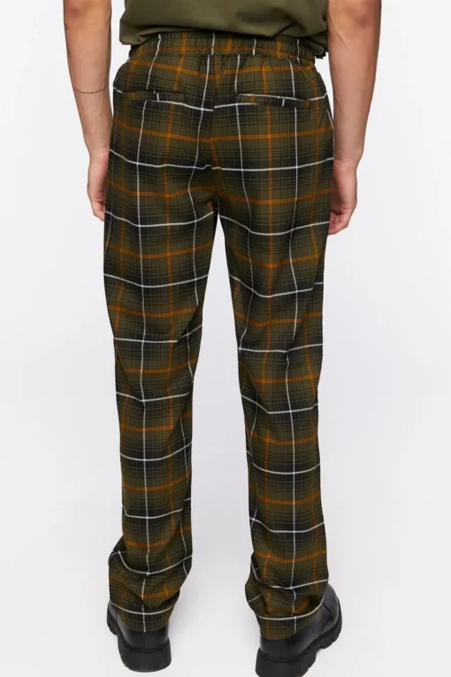 Plaid Drawstring Trousers