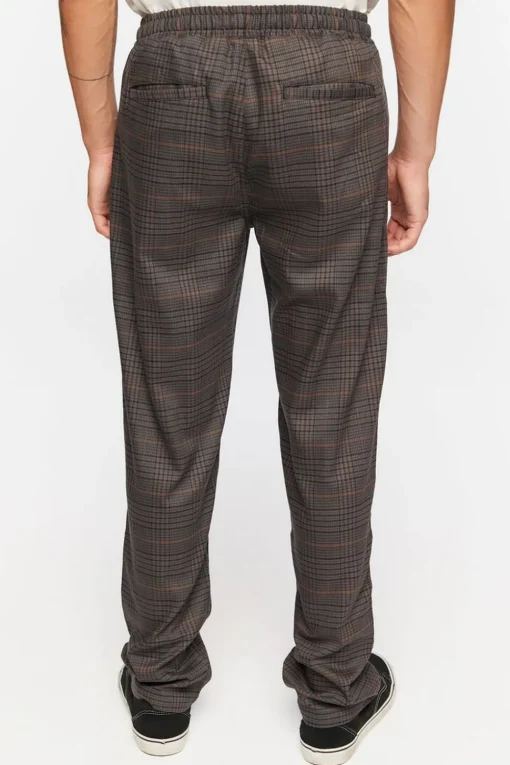 Plaid Drawstring Trousers