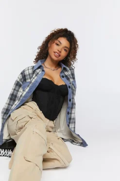 Plaid Drop-Sleeve Shacket