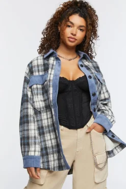 Plaid Drop-Sleeve Shacket