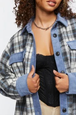 Plaid Drop-Sleeve Shacket