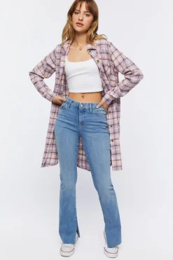 Plaid Flannel Longline Shirt