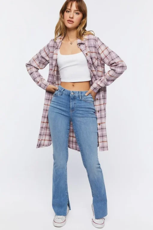 Plaid Flannel Longline Shirt