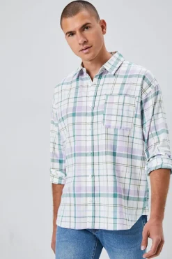Plaid Linen-Blend Shirt