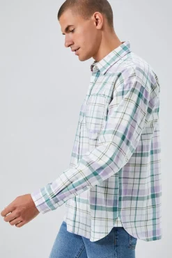 Plaid Linen-Blend Shirt