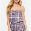 Plaid Lounge Cami Romper