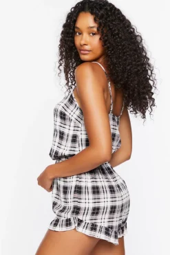 Plaid Lounge Cami Romper