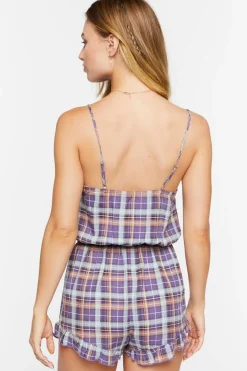 Plaid Lounge Cami Romper