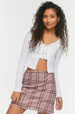 Plaid Mesh Mini Skirt