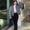 Plaid Puffer Jacket