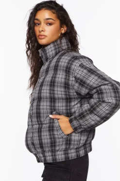Plaid Puffer Jacket