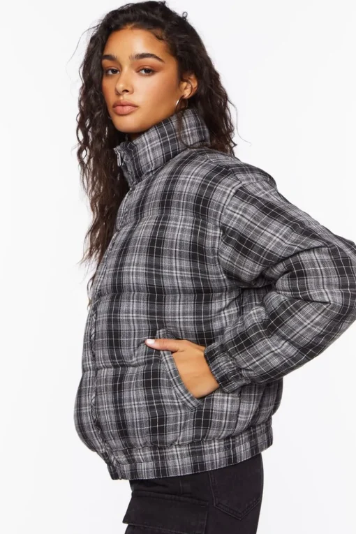 Plaid Puffer Jacket