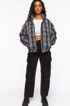 Plaid Puffer Jacket