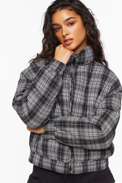 Plaid Puffer Jacket