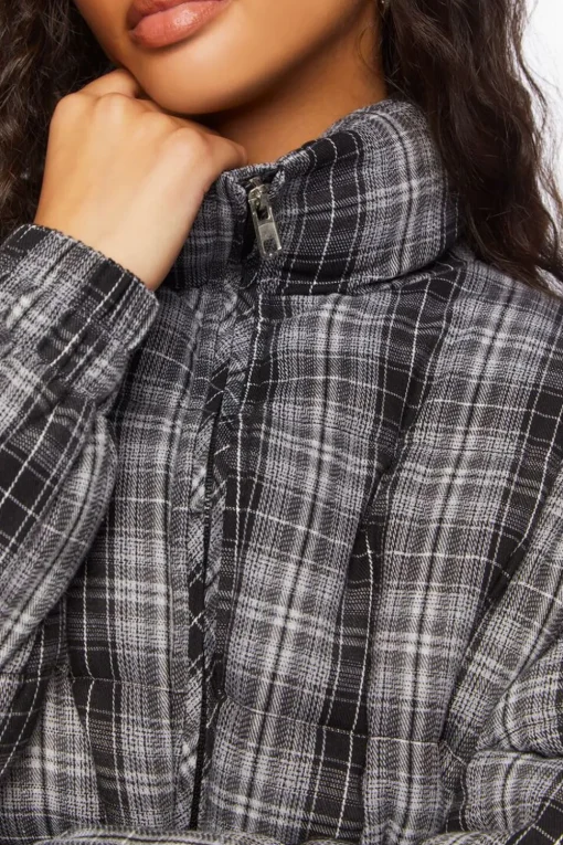 Plaid Puffer Jacket