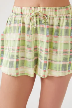 Plaid Satin Shorts