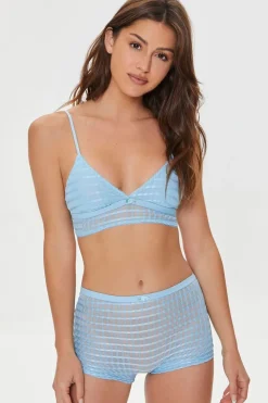 Plaid Sheer Mesh Shortie Panties