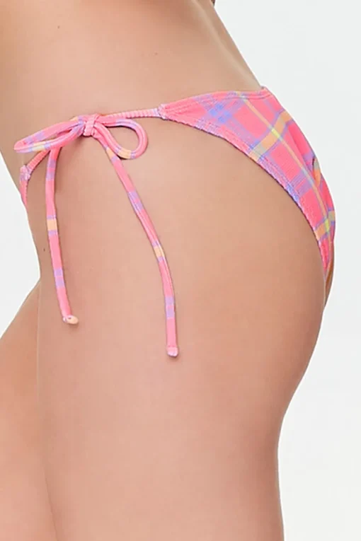 Plaid String Bikini Bottoms